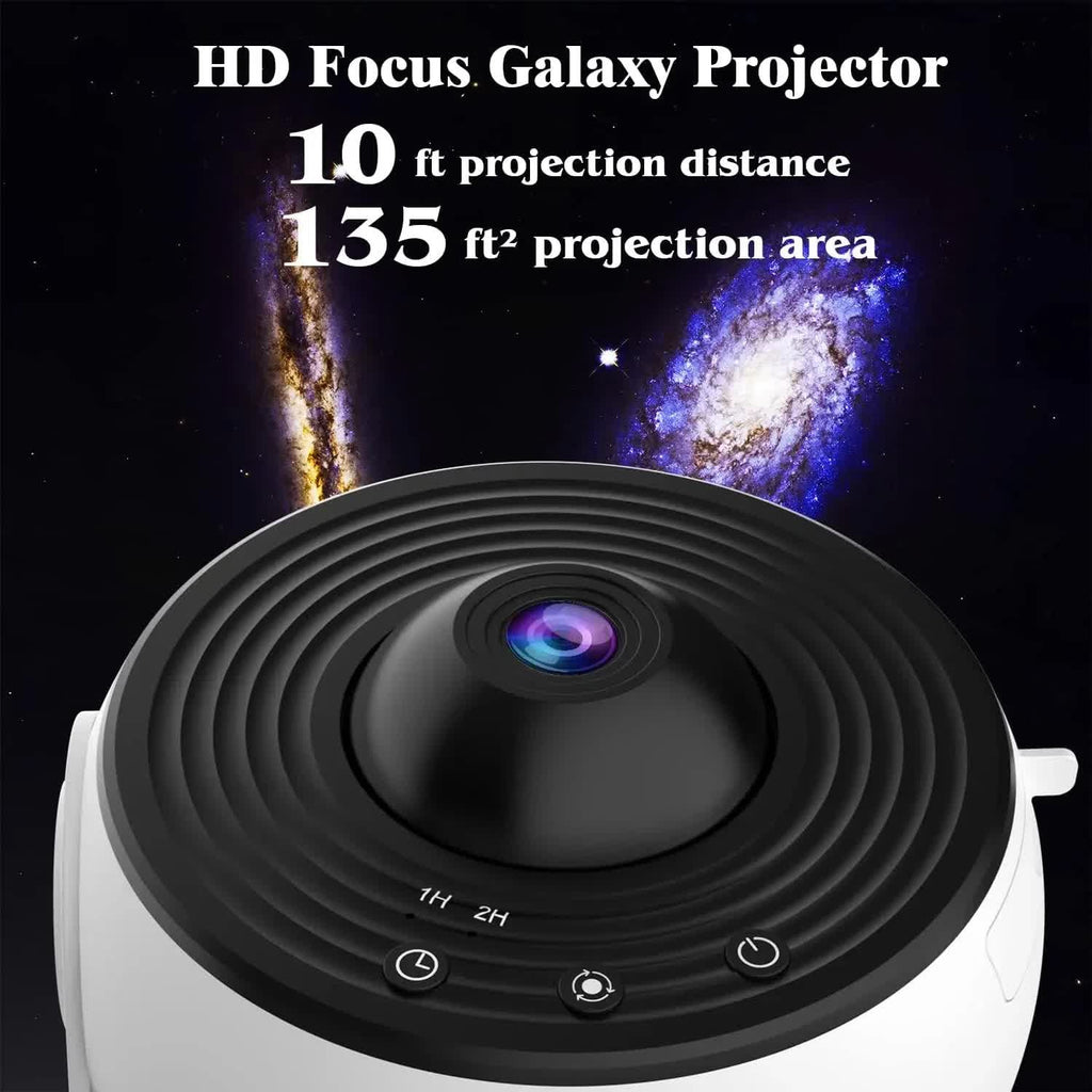 NNEDSZ High-Definition Focusable Starry Galaxy Projector Lamp - Creative Bedroom Mood Light with 13 Film Slides (Black)