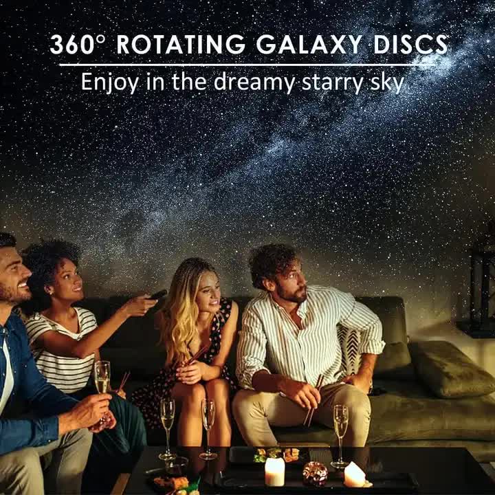 NNEDSZ High-Definition Focusable Starry Galaxy Projector Lamp - Creative Bedroom Mood Light with 13 Film Slides (Black)