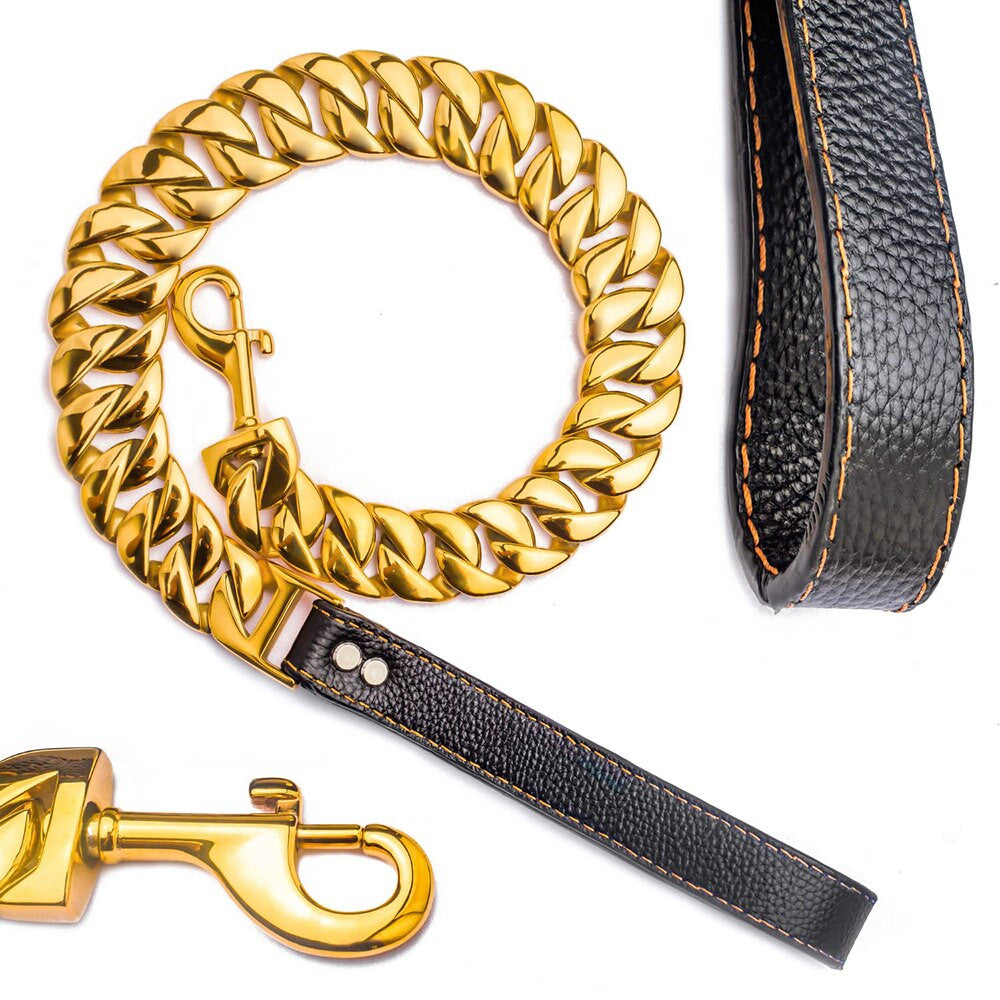 Cuban Link Chain Dogs Leash-0