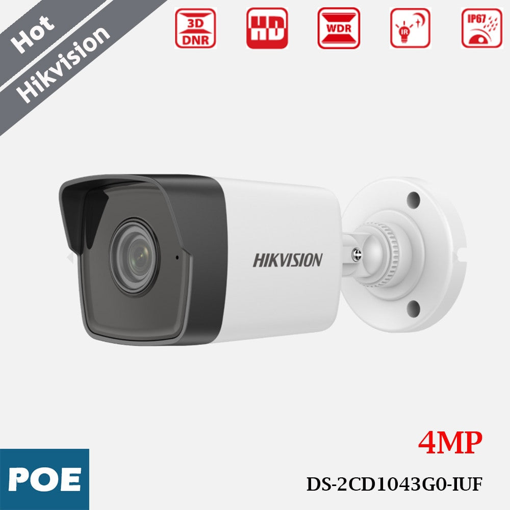 Hikvision Bullet Network Camera Outdoor DS-2CD1043G0-IUF Built-in MIC IR 30m